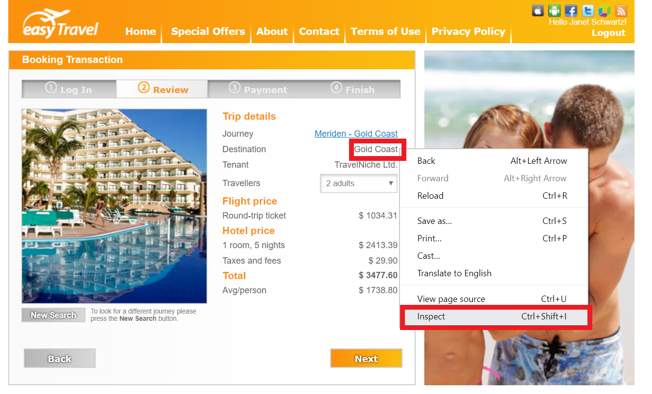 easyTravel Step 3