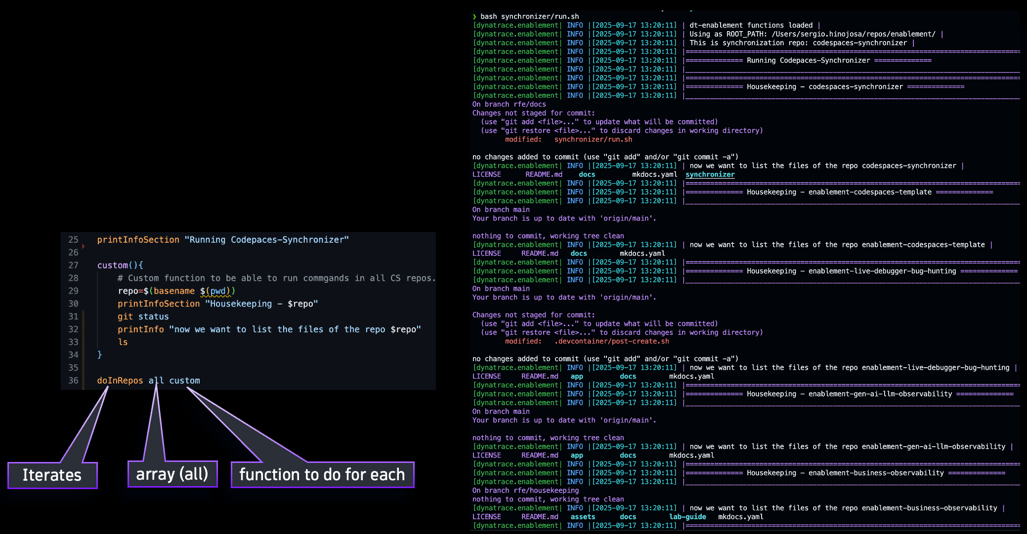 run codespace