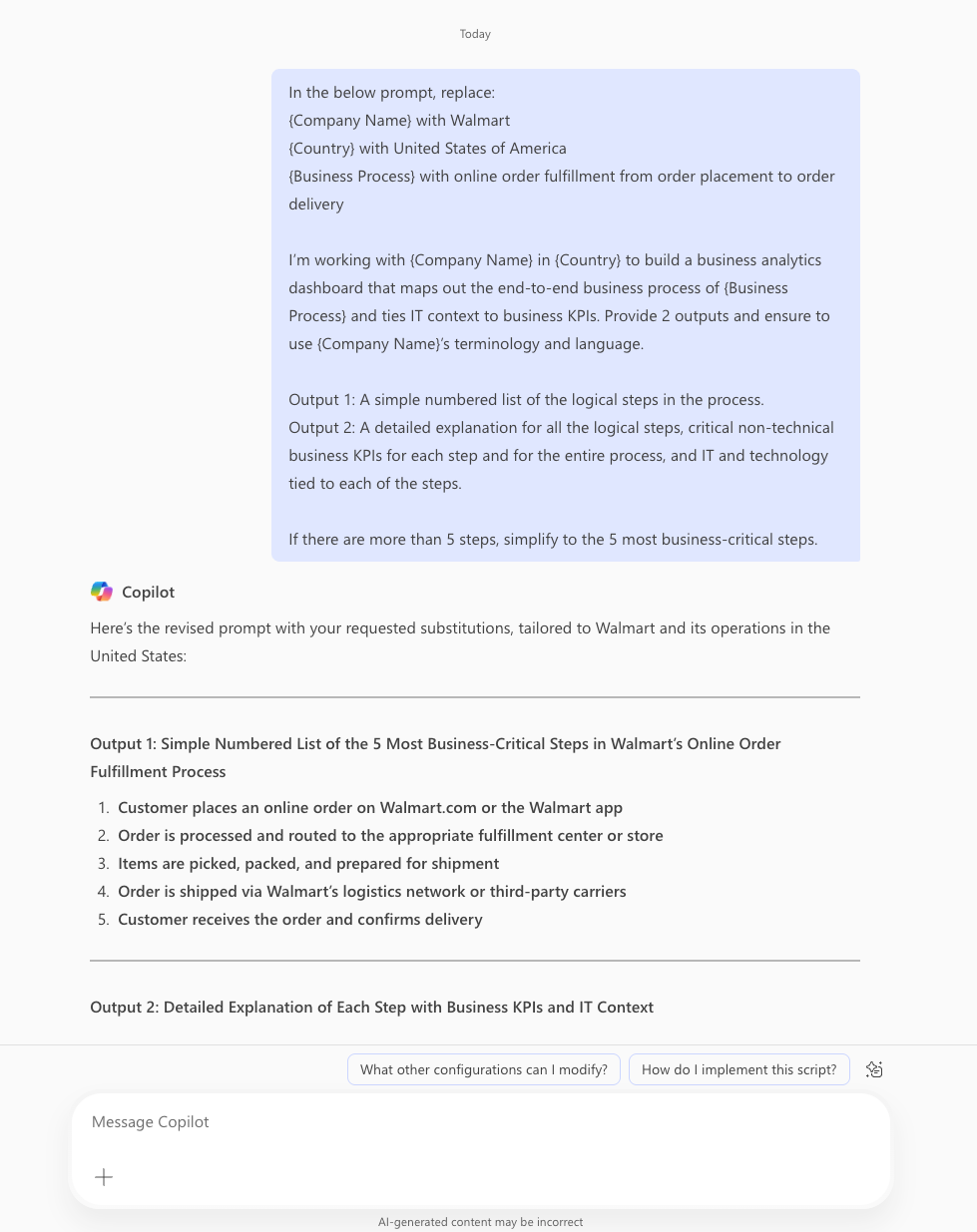 CoPilot Business Prompt
