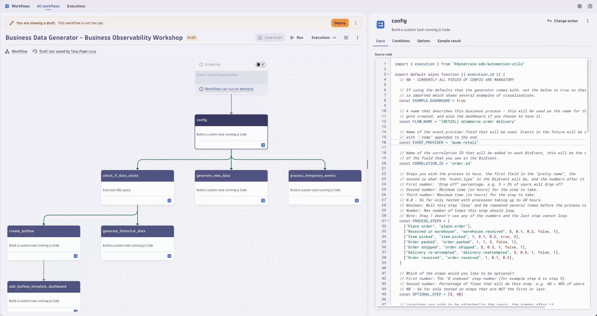 Workflow Config Replace
