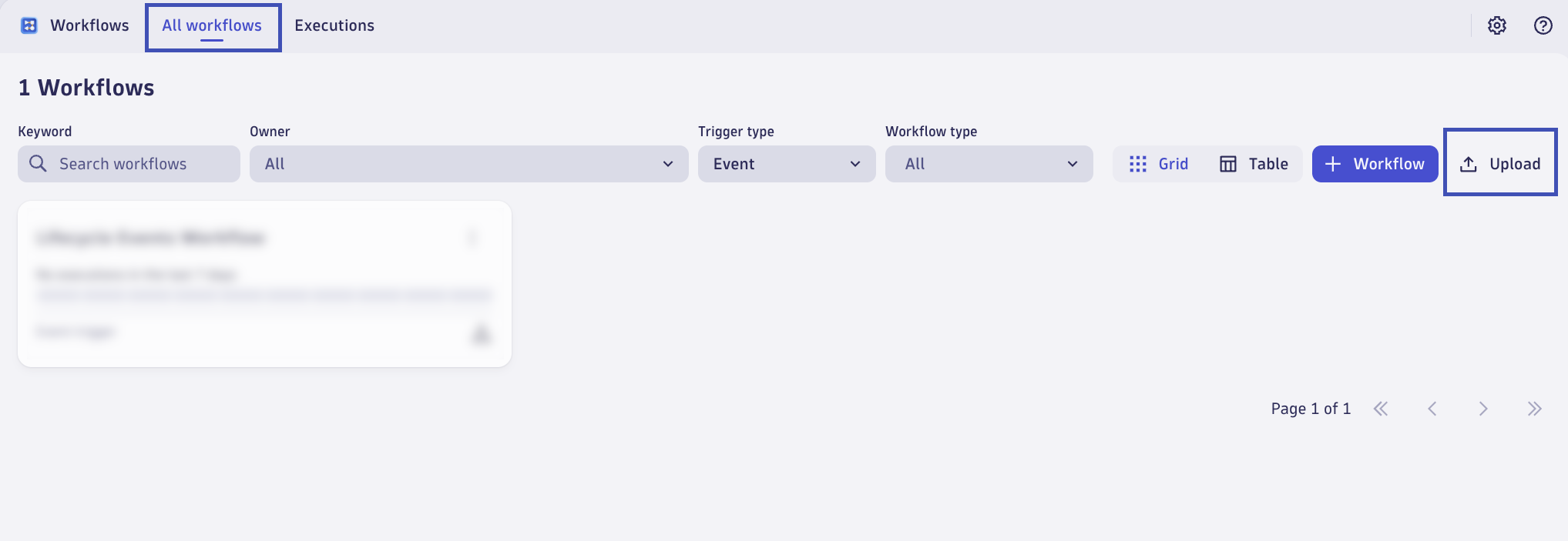 Workflow Upload