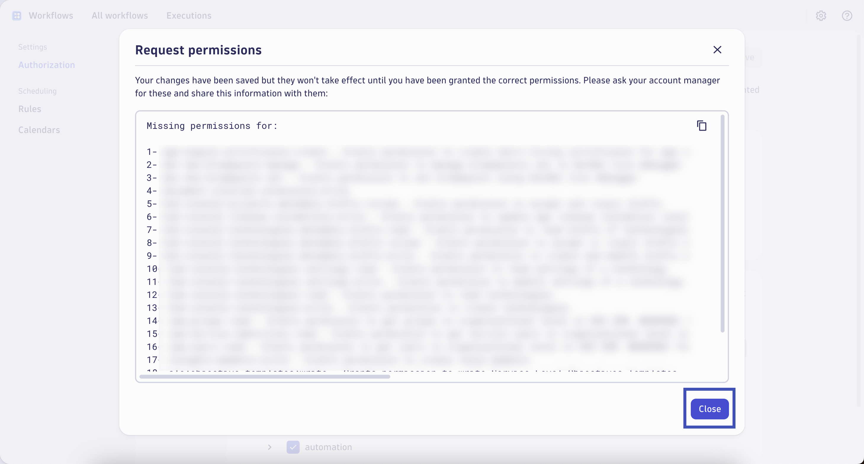 Workflows Ignore Warning