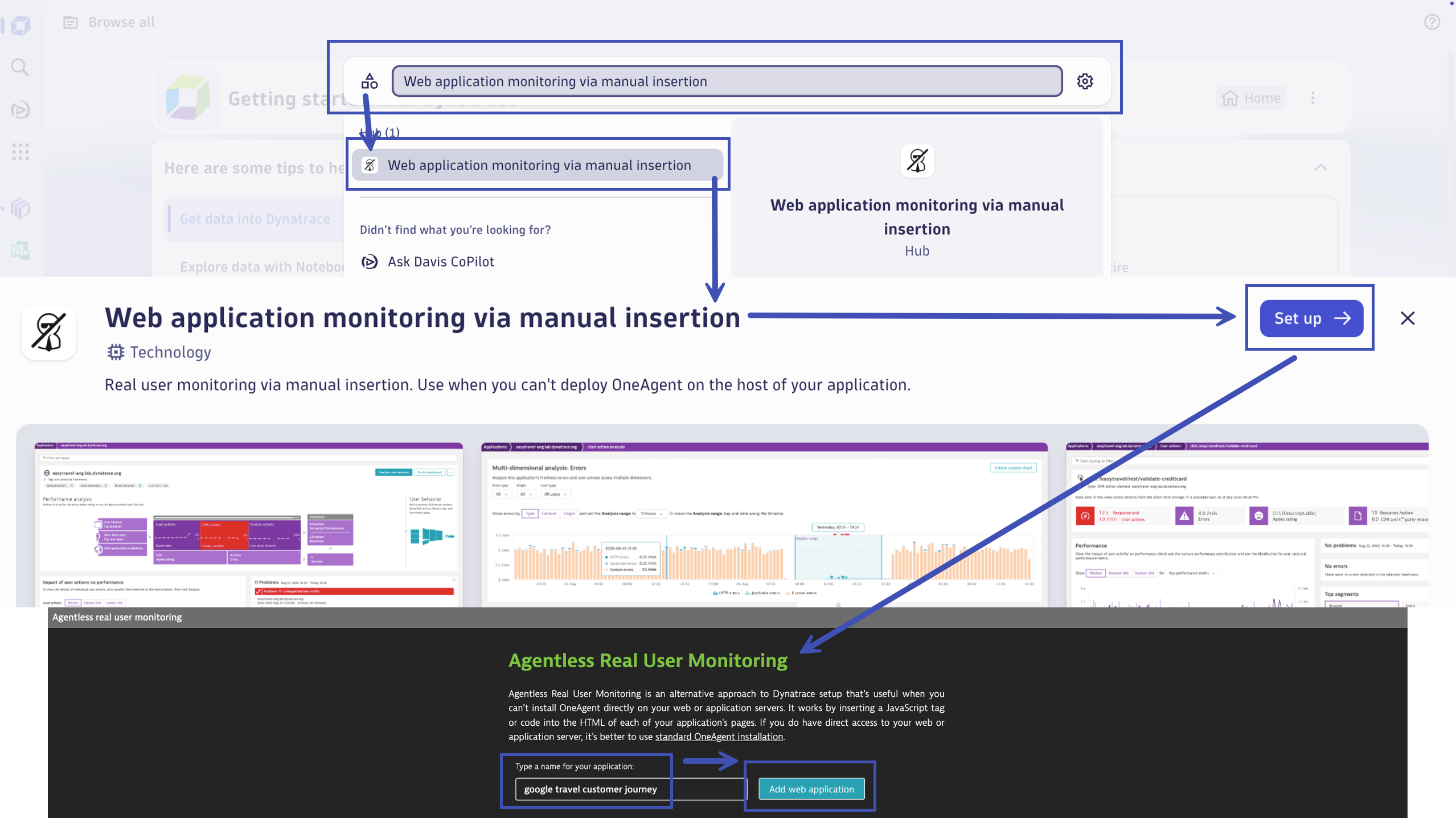 Create Agentless RUM Application