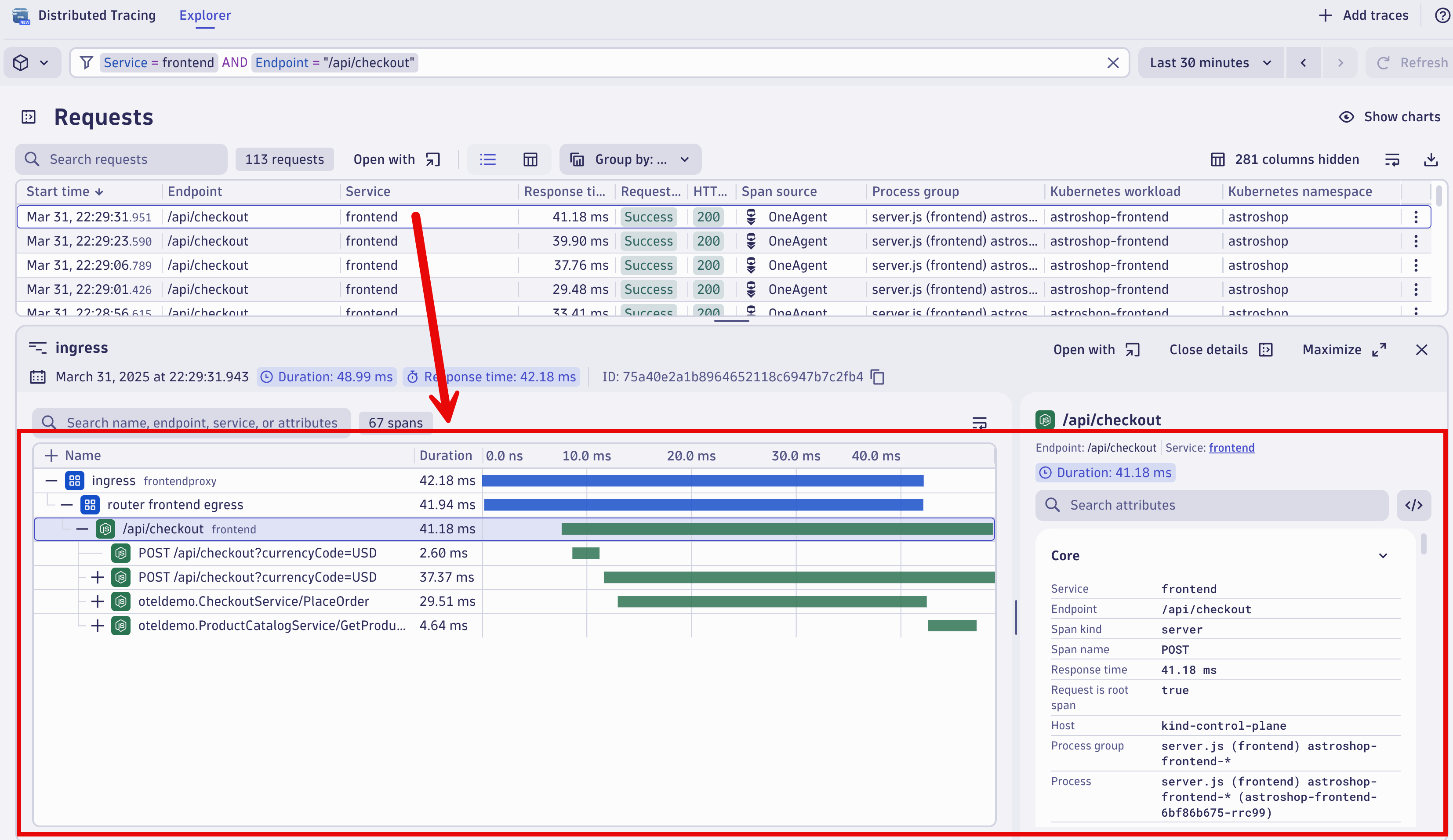 Dynatrace Distributed Tracing 3