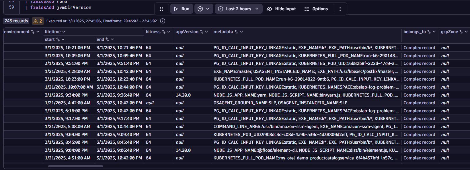 describe Fields Added in DQL