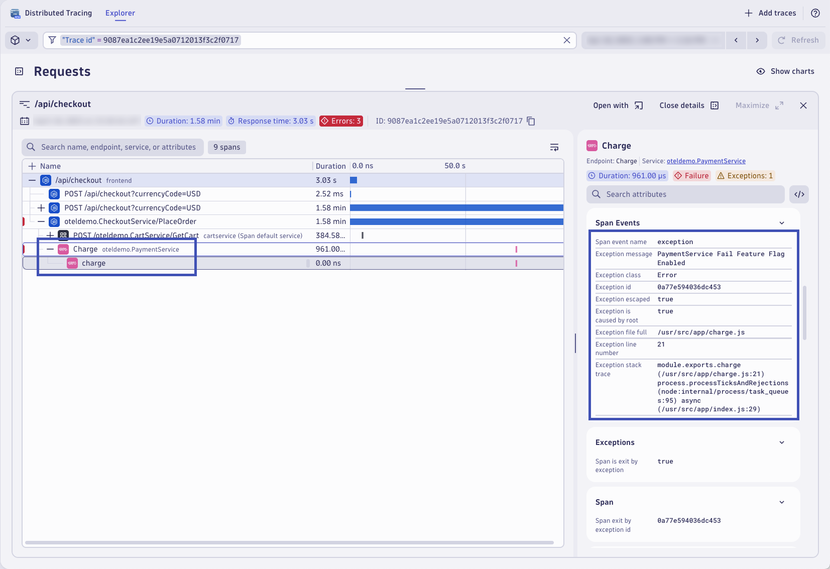 Analyze Distributed Trace