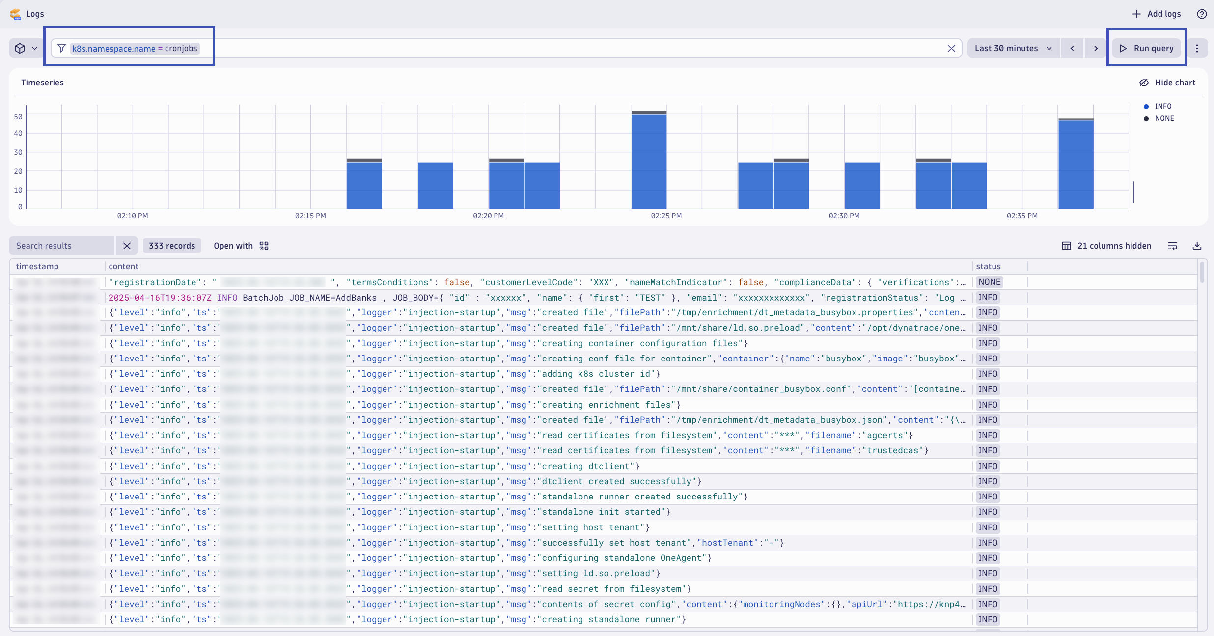 CronJob Logs
