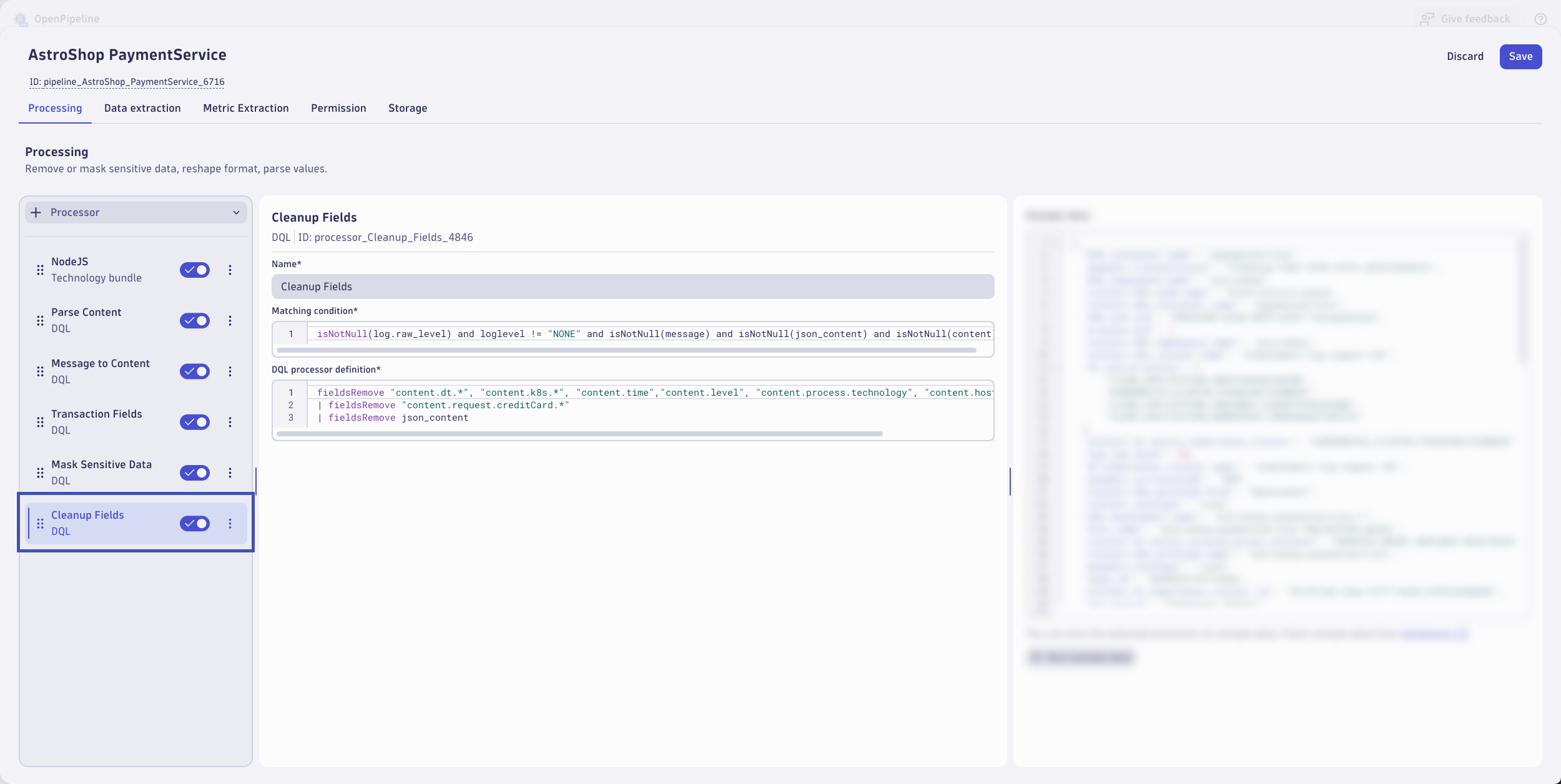 Cleanup Fields Processor