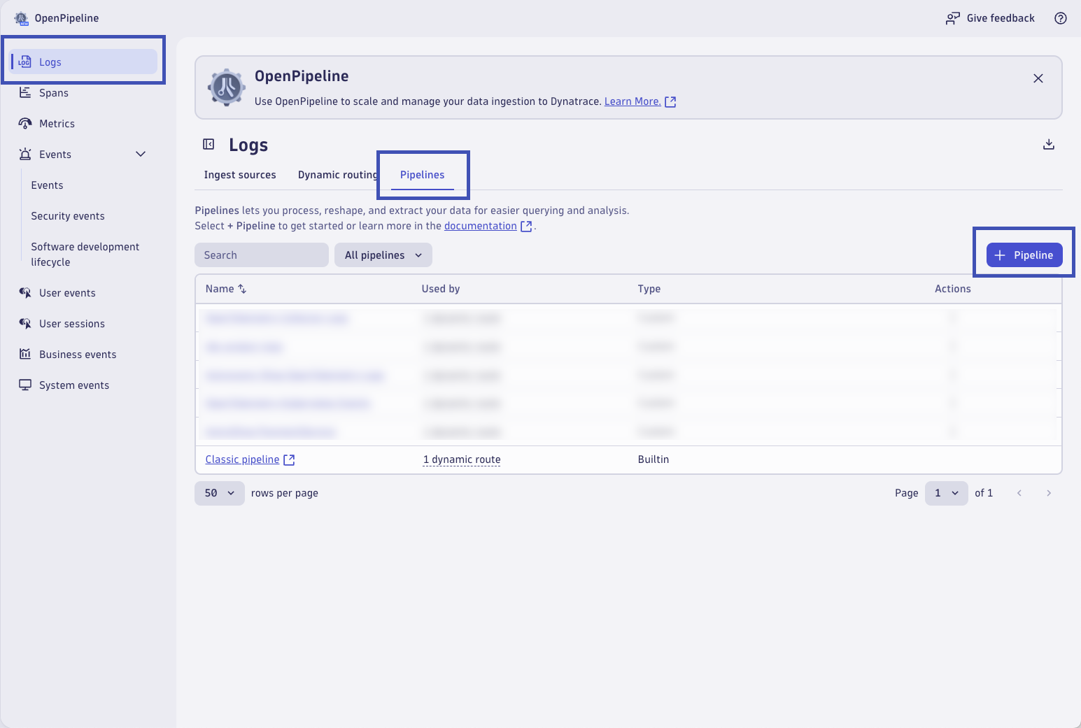 OpenPipeline Logs Pipelines