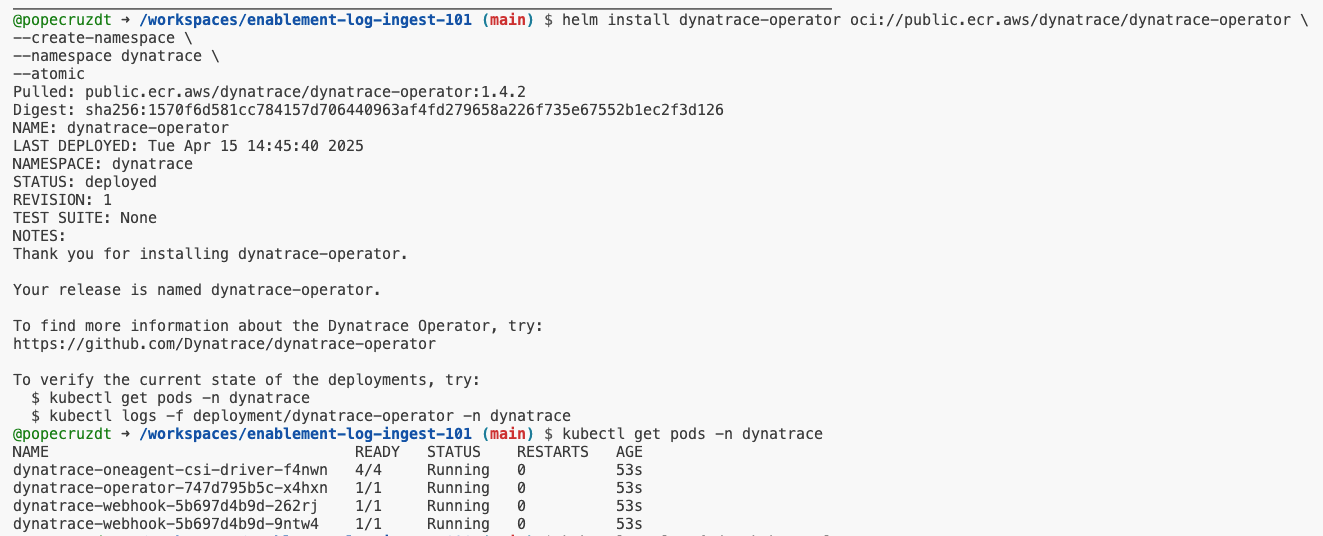 Deploy Dynatrace Operator