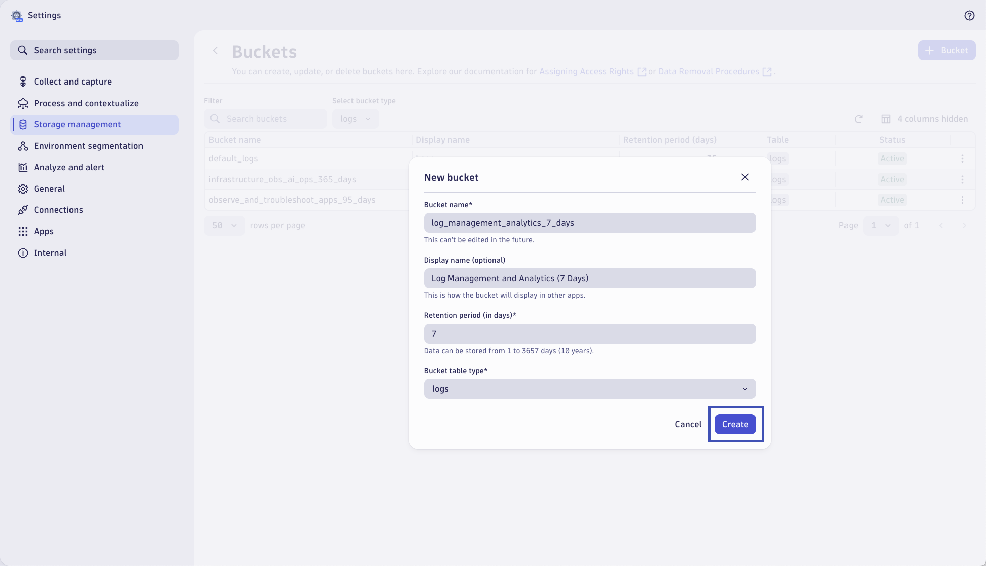 Add 7 Days Bucket
