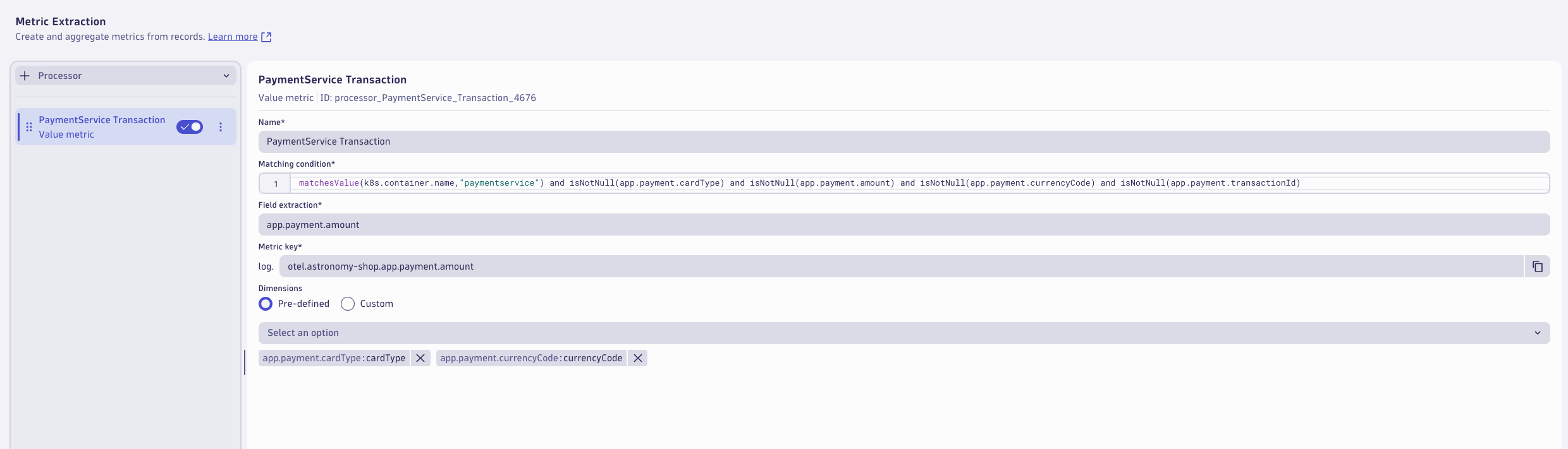 PaymentService Metric