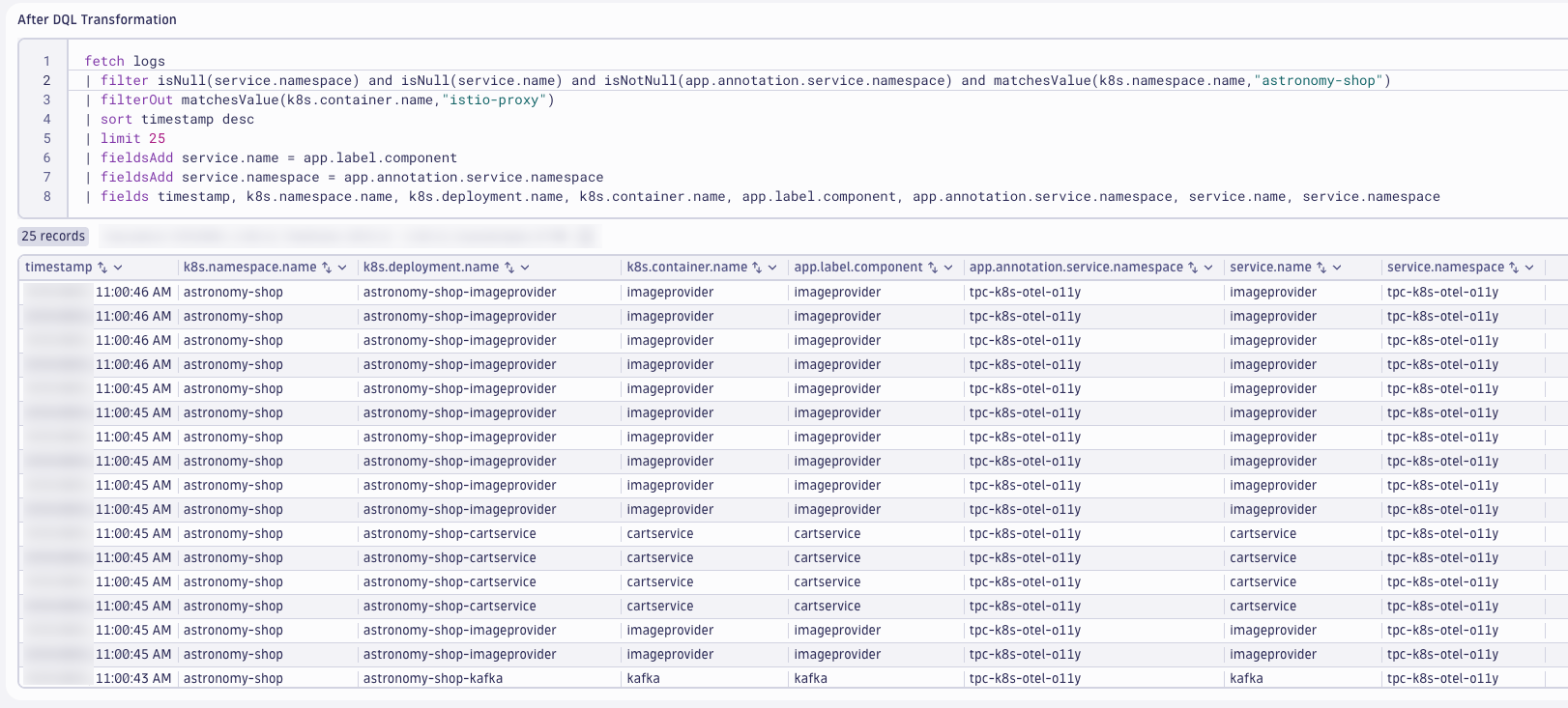 Service Namespace Post