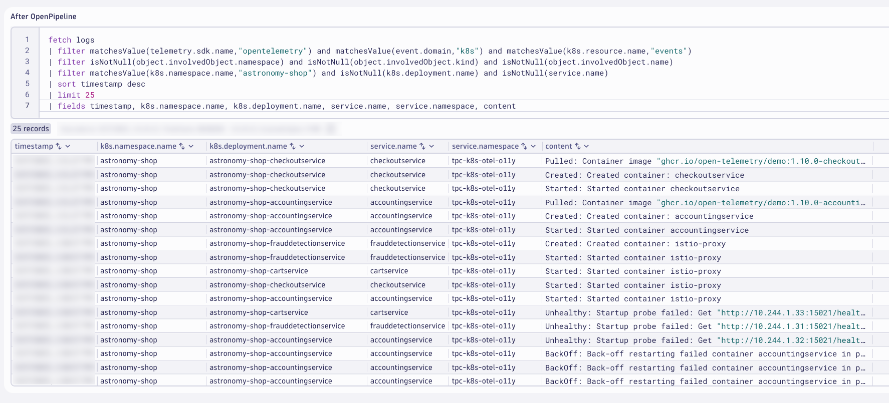 OpenTelemetry Service Name