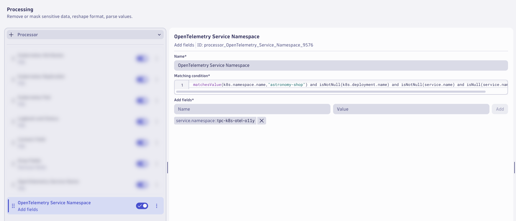 Service Namespace