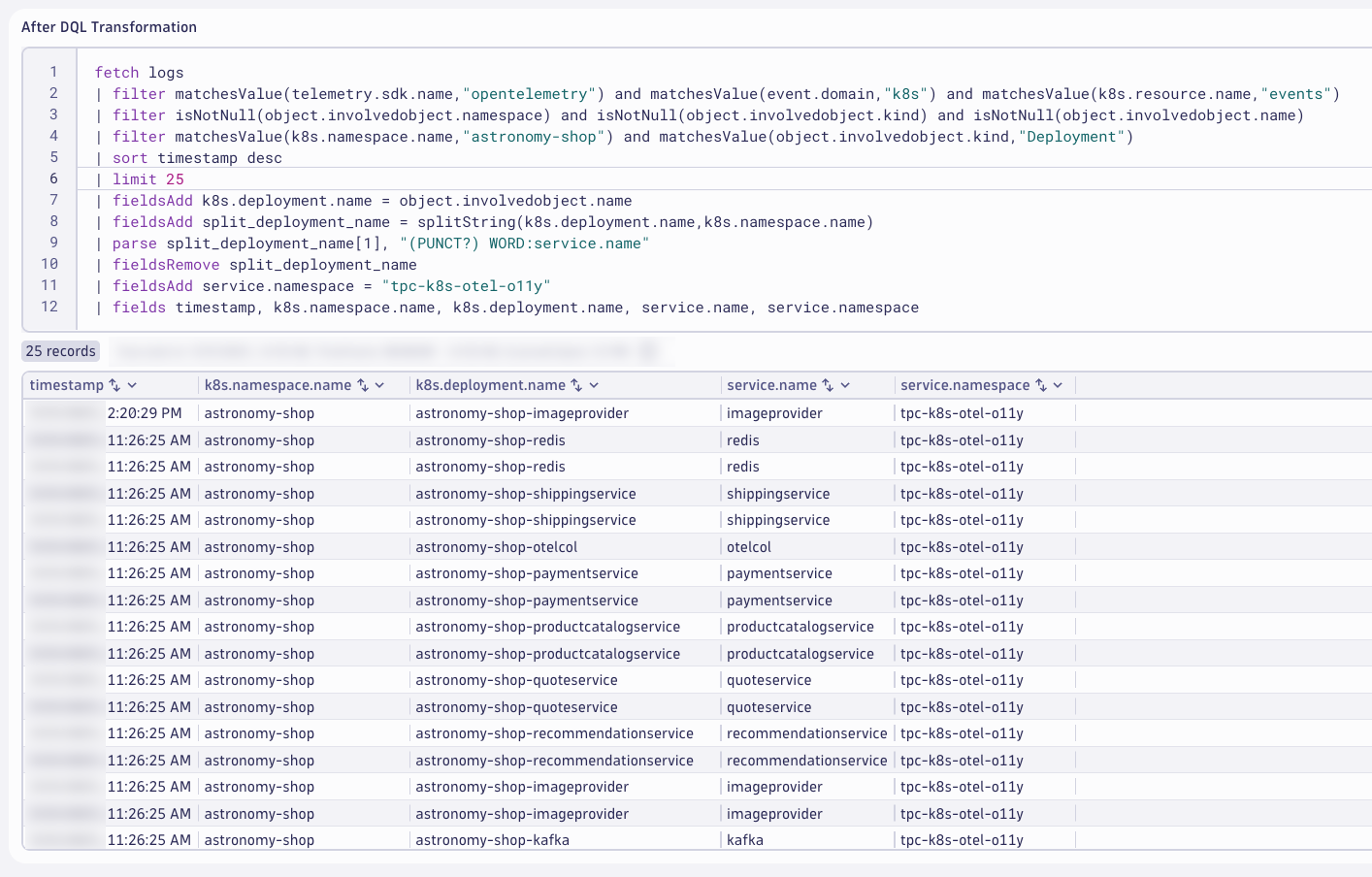 OpenTelemetry Service Name Post