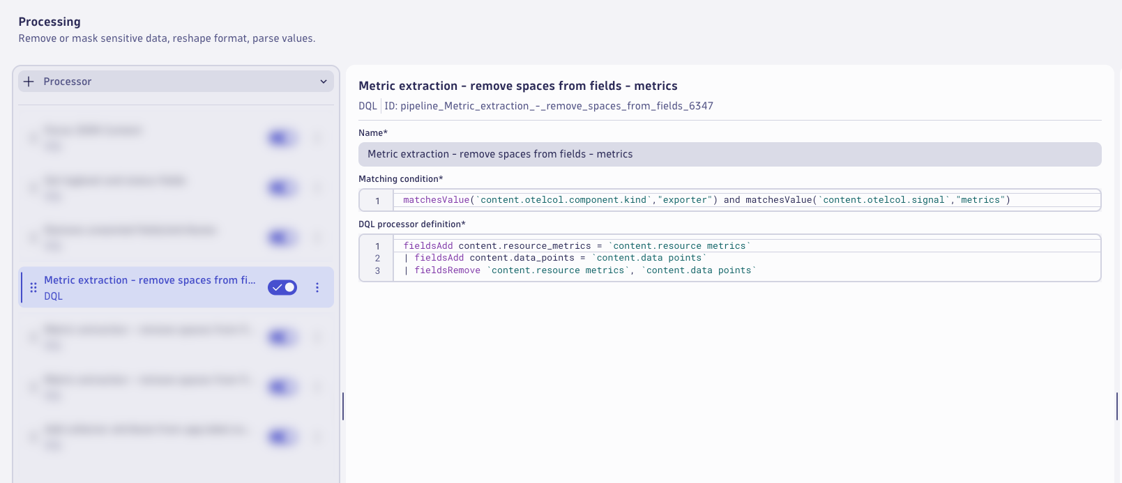 Remove Spaces from Fields - Metrics