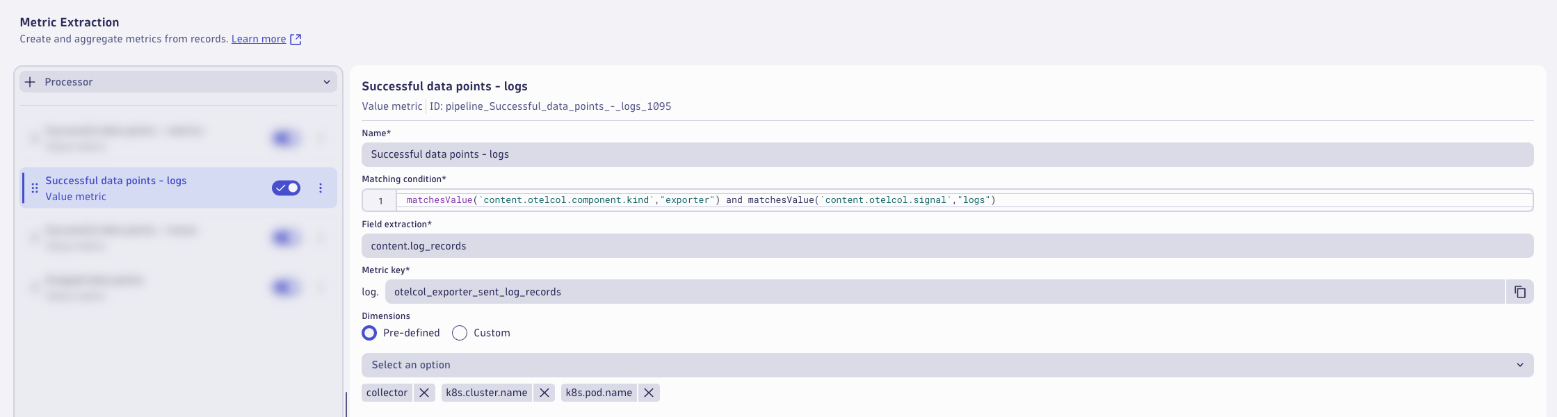 Successful Data Points - Logs
