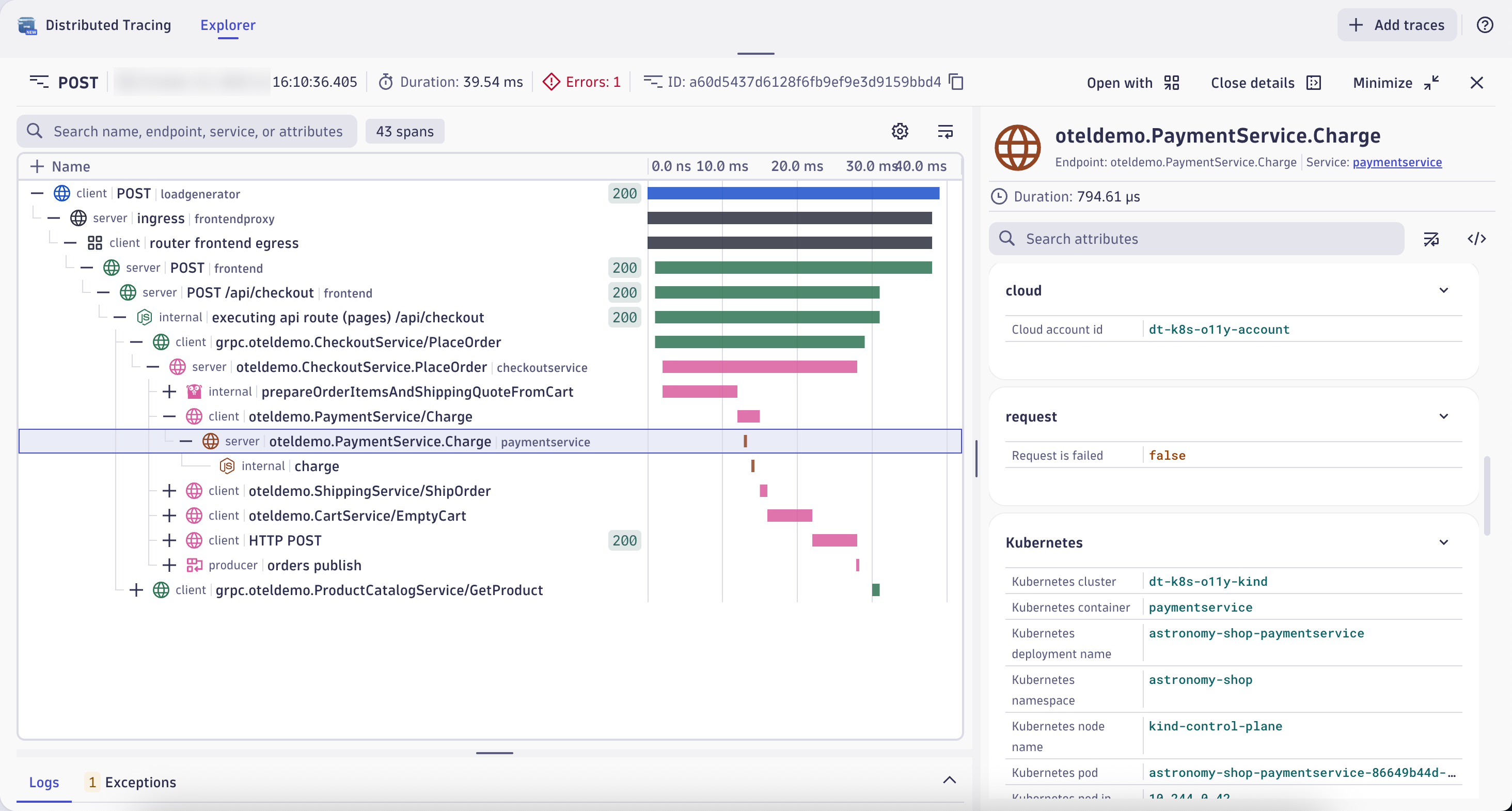 Analyze Trace resourcedetection