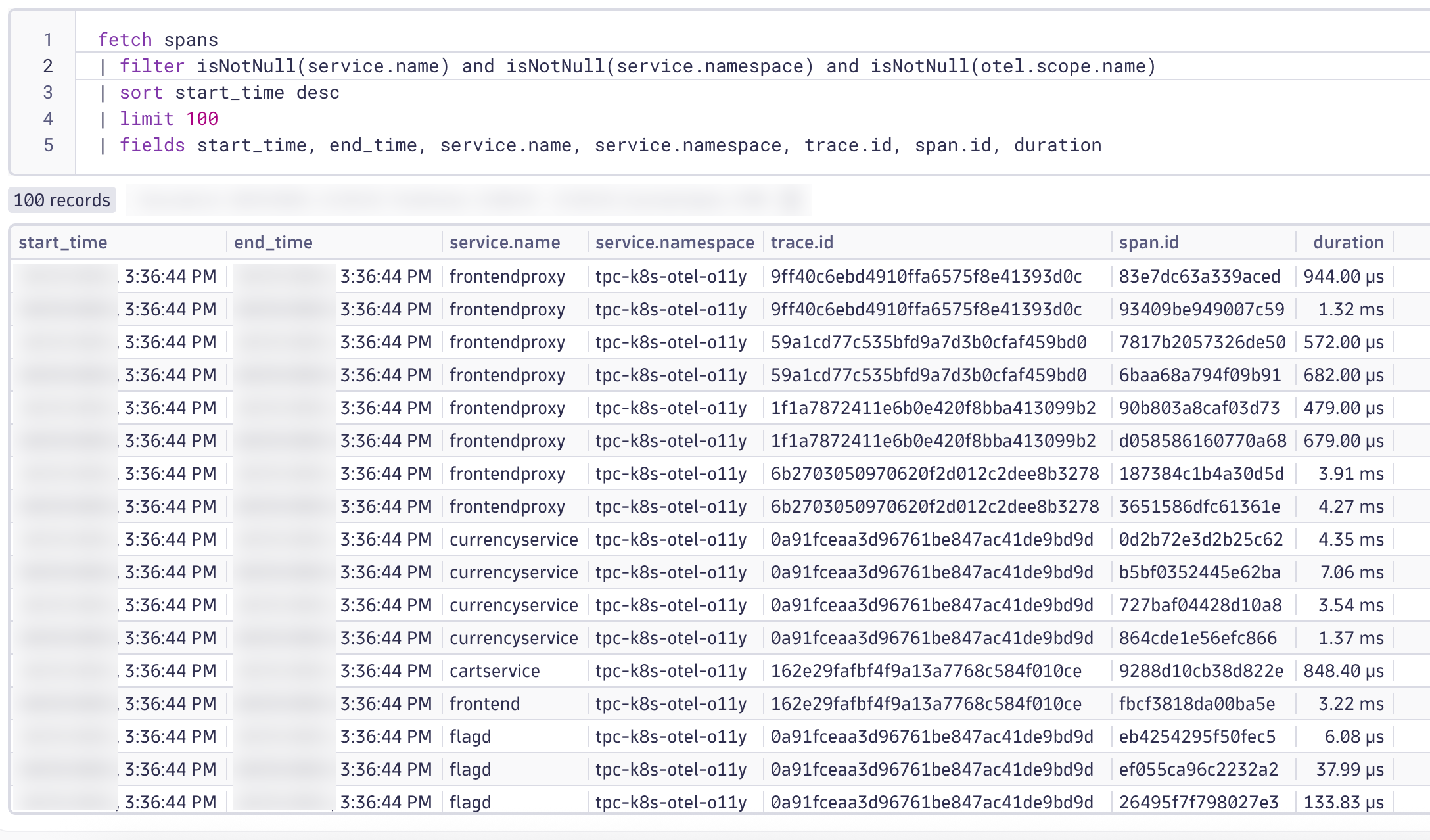 OpenTelemetry Traces and Spans