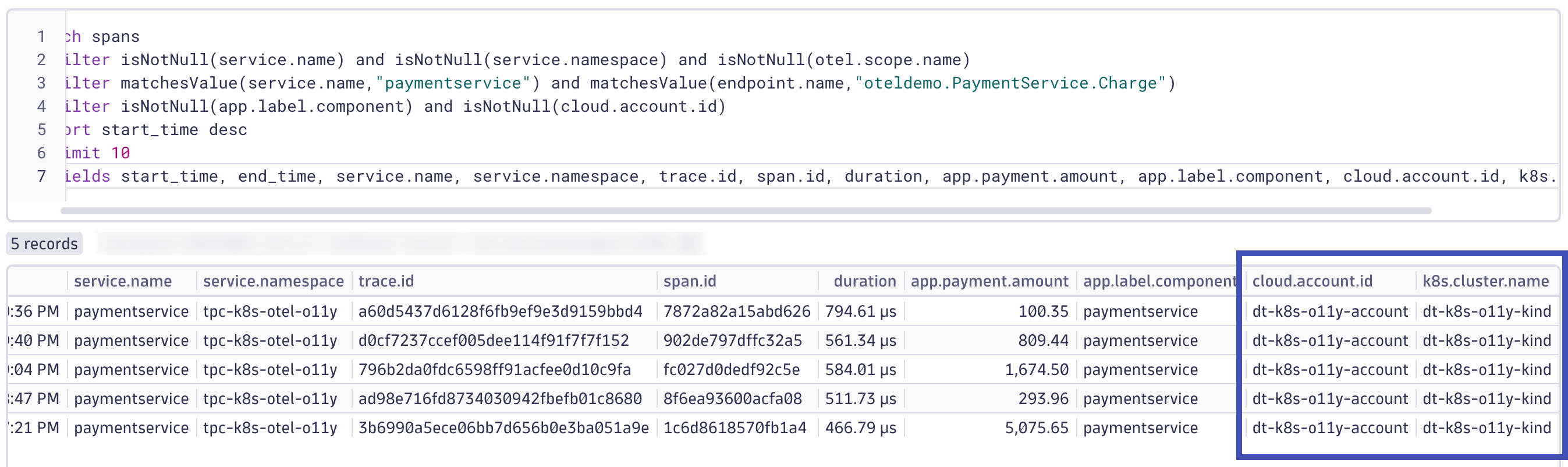 Query Spans resourcedetection
