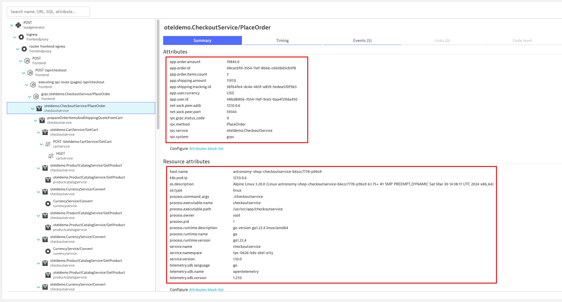 dt trace attributes
