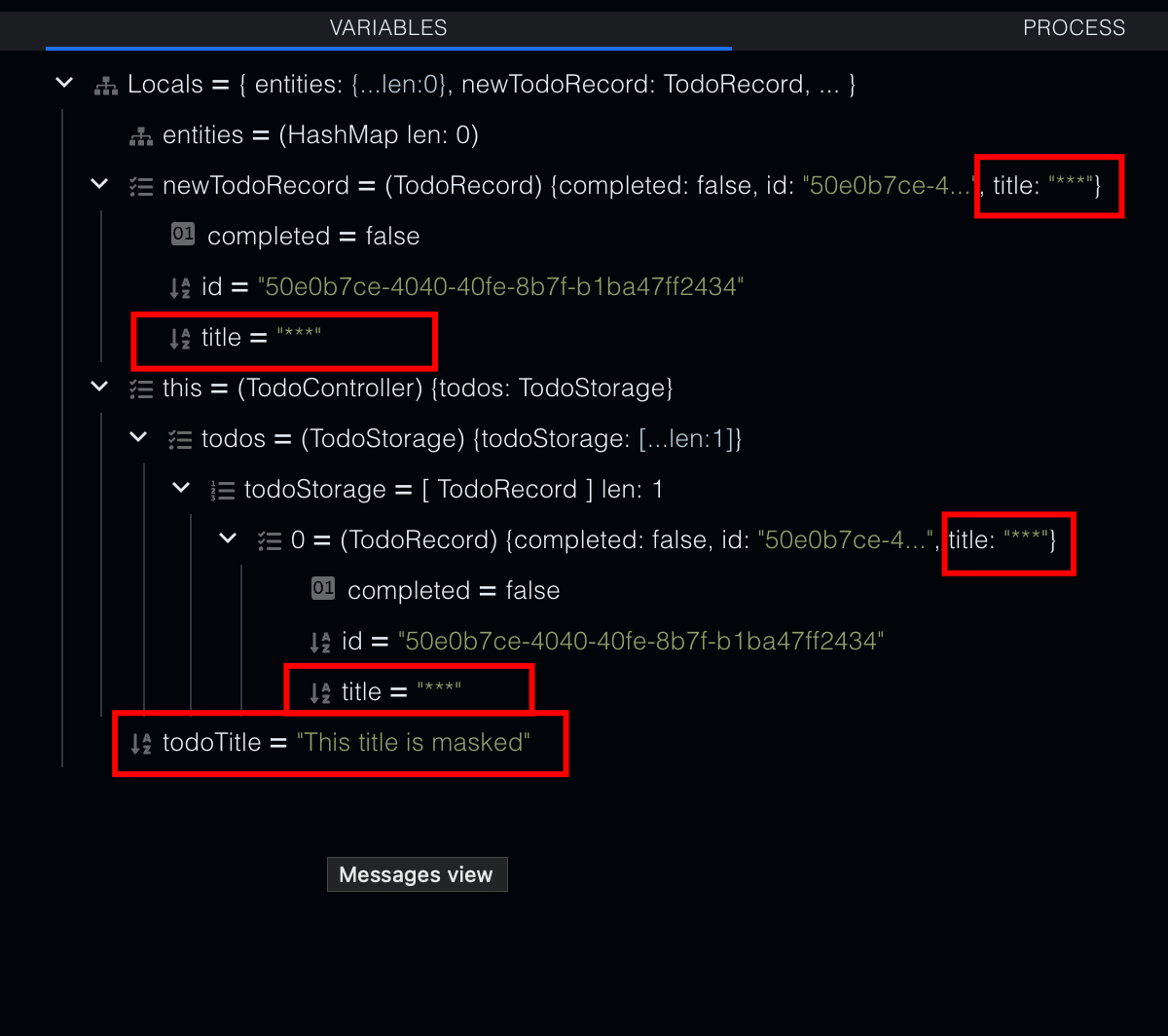 title vars are masked