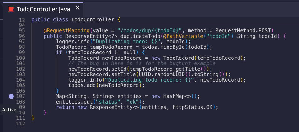 duplicateTodo New Active Breakpoint