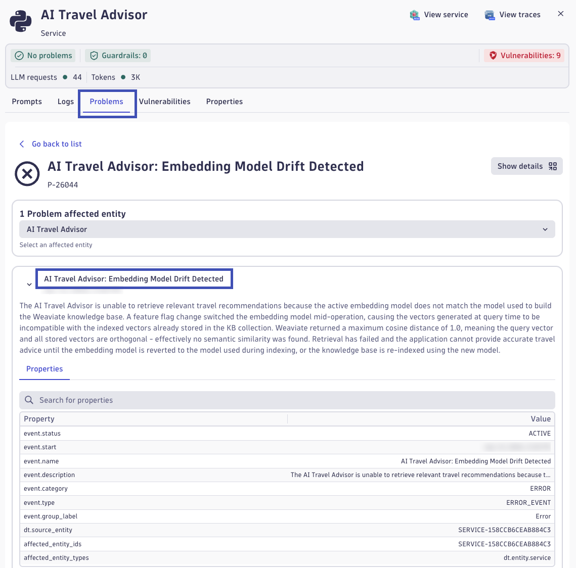 Dynatrace Problem Detected